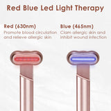 Blue LED Facial Skincare Wand - Portable Eye Care Device, EMS Microcurrent & Red Light Therapy for Wrinkles, Dark Circles, and Puffiness Relief - Top-Down View