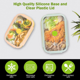 3-piece Set (Yellow + Green + Blue) Collapsible Silicone Food Storage Containers Set ??350ML, 500ML, 800ML | BPA-Free, Microwave, Dishwasher & Freezer Safe | Foldable & Portable Bento Boxes for Travel & Outdoor
