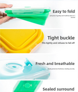 3-piece Set (Yellow + Green + Blue) Collapsible Silicone Food Storage Containers Set ??350ML, 500ML, 800ML | BPA-Free, Microwave, Dishwasher & Freezer Safe | Foldable & Portable Bento Boxes for Travel & Outdoor