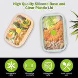 3-piece Set Pink Collapsible Silicone Food Storage Containers Set - 350ML, 500ML, 800ML | BPA-Free, Microwave, Dishwasher & Freezer Safe | Foldable & Portable Bento Boxes for Travel & Outdoor - Side View