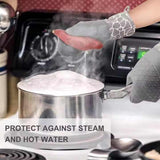Grey 4-Piece Set Heat Resistant Silicone Kitchen Gloves Set - 4-Piece Set with Oven Mitts & Pot Holders for Safe Cooking & Baking - Top-Down View