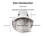 Dark Grey Outdoor Sun Hat with Face & Neck Protection, Quick-Dry, Breathable UV Protection Cap for Men and Women - Adjustable, Dust & Insect Repellent Hiking Hat - Front View