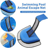2 Pcs Blue Outdoor Animal Rescue Escape Net for Swimming Pools – Frog and Bird Escape Ladder, PVC Material - Top-Down View