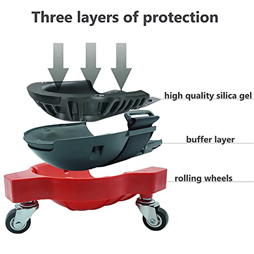 1 Pair Set Red Multi-Function Knee Pads with Swivel Wheels for Comfortable Knee Protection ??Ideal for Construction, Tiling, Woodworking & More