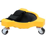 1 Pair Set Yellow Multi-Function Knee Pads with Swivel Wheels for Comfortable Knee Protection - Ideal for Construction, Tiling, Woodworking & More - Front View