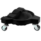 1 Pair Set Black Multi-Function Knee Pads with Swivel Wheels for Comfortable Knee Protection - Ideal for Construction, Tiling, Woodworking & More - Front View