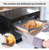 2-piece set (Gray Edge Yellow Background + Red Edge White Background) Non-stick Silicone Baking Mat for Oven & Microwave | Reusable, Thickened Fiber Baking Pad for Macarons, Cookies, Bread, Roasting Chicken, and More - 45-Degree Angle