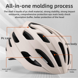 Off White Summer Cycling Helmet for Men and Women - Lightweight, Breathable Road Bike Helmet with Ventilation and Safety Features - Front View