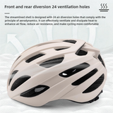 Off White Summer Cycling Helmet for Men and Women - Lightweight, Breathable Road Bike Helmet with Ventilation and Safety Features - Side View