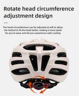 Off White Summer Cycling Helmet for Men and Women - Lightweight, Breathable Road Bike Helmet with Ventilation and Safety Features - Rear View