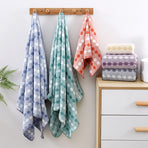 Cyan Premium Coral Fleece Towel Set - 1 Bath Towel (88x170cm) + 3 Hand Towels (35x35cm) - Soft, Absorbent,, image 5
