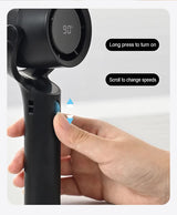 Black Portable Neck Fan, Adjustable Speed & 230° Rotation, Rechargeable 4500mAh Battery, Quiet Operation with Type-C Charging - Summer Cooling Solution - Top-Down View
