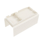 Beige Multi-Function Sofa Cup Holder Tray, Silicone Drink Organizer, Adjustable and Easy-to-Clean Sofa Armrest Storage Box for Drinks, Snacks, and Gadgets