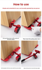 2 Pcs Red Heavy Duty Furniture Moving System, Sliding Dolly Tools for Easy Transport of Appliances, Furniture, and Heavy Objects - Side View