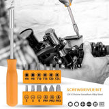 Pink 24-Piece Household Tool Set, Complete Home Repair Kit with Tape Measure, Pliers, Screwdrivers, Hammer, and 12 Bits Set - Top-Down View