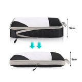 4-piece Set Beige Compression Travel Storage Bags Set, Mesh Travel Organizers for Luggage, Foldable and Space-Saving Packing Cubes - 45-Degree Angle