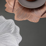 Rose Gold PVC Gold Foil Bottom Heat-Resistant Table Mats, Set of 8, Non-Slip, Waterproof Dining Placemats for Western Cuisine - Side View