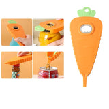2 Pcs Orange Carrot-Shaped Multi-Function Bottle Opener ??Versatile Kitchen Tool for Jars, Cans, and Bottles