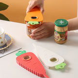 2 Pcs White Carrot-Shaped Multi-Function Bottle Opener - Versatile Kitchen Tool for Jars, Cans, and Bottles - Rear View