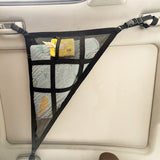 Black Car Roof Triangular Storage Net – Adjustable Ceiling Organizer for Vehicles - Front View
