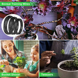 24-Piece Bonsai Tree Tool Kit for Gardening Starters – Complete Bonsai Care Set with Organizer Bag - Top-Down View