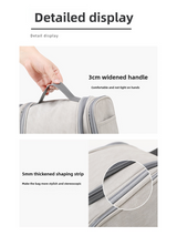 Blue Large Capacity Travel Toiletry Bag with Dry-Wet Separation - Hanging Organizer for Cosmetics and Personal Care - Rear View