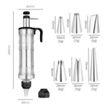 Black Cream Piping Gun for Cookie Decorating - 6 Nozzle DIY Set for Baking and Cake Decoration - Top-Down View