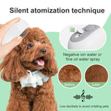 2 Pcs Grey and White 3-in-1 Pet Grooming Steam Brush – Silent, Heated Brush for Fur Removal and Odor Elimination - Front View
