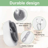 2 Pcs Grey and White 3-in-1 Pet Grooming Steam Brush – Silent, Heated Brush for Fur Removal and Odor Elimination - Top-Down View