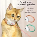 3 Pcs Pink Smart Laser Pointer Collar for Cats - Automatic Interactive Toy with Two Play Modes - Front View