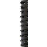 1 Pcs Black Adjustable Hat Organizer Rack for Baseball Caps - Space Saving Wall-Mounted Hat Storage with 2 Hanging Methods for Display and Storage(Baseball cap is a shooting prop and is not included) - Front View