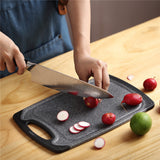 Black 3-Piece Marble Pattern Cutting Board Set – Non-slip PP Plastic, Hanging Design, Kitchen Knife Chopping Board for Vegetable and Meat Prep - 45-Degree Angle