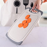 Beige 3-Piece Wheat Straw Cutting Board Set ??Non-slip, Groove Design, Plastic Chopping Board for Kitchen Use