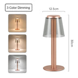 Gold Stylish Transparent Desk Lamp with Touch Control, LED, Type-C Charging ??Simple and Modern Design