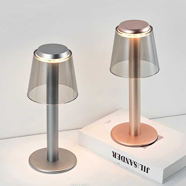 Gold Stylish Transparent Desk Lamp with Touch Control, LED, Type-C Charging ??Simple and Modern Design