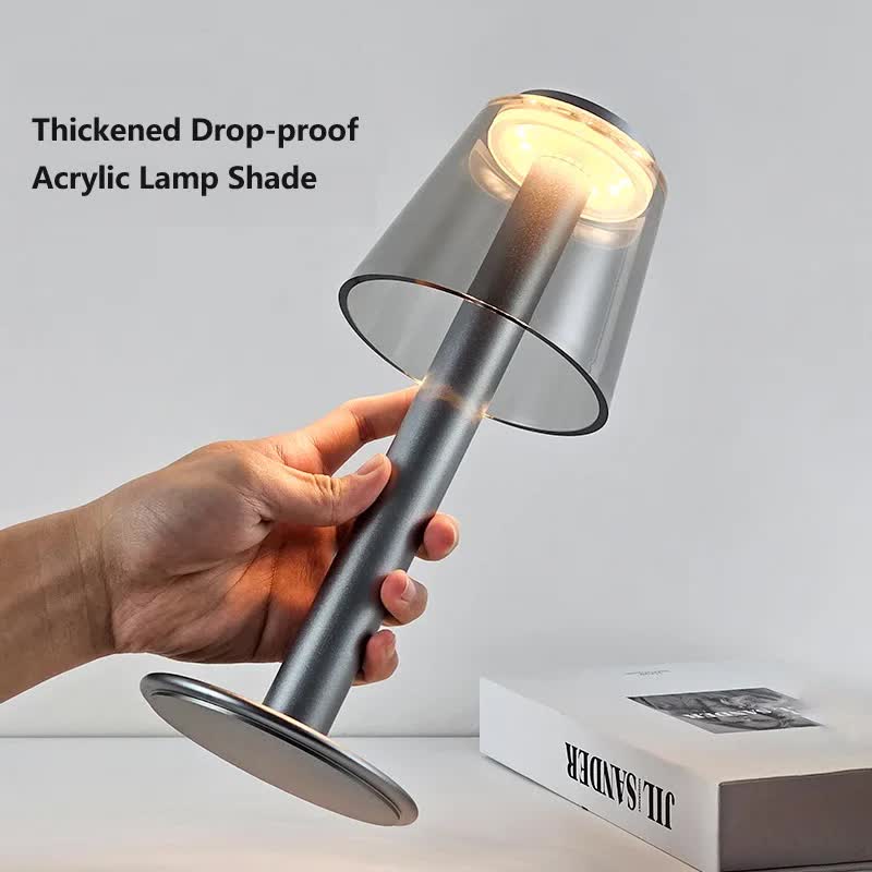 Gold Stylish Transparent Desk Lamp with Touch Control, LED, Type-C Charging ??Simple and Modern Design