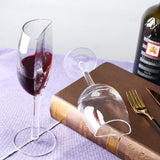 2 Pcs Unique Half-Round Crystal Wine Glass - Elegant Champagne Flute for Red & White Wine - Front View