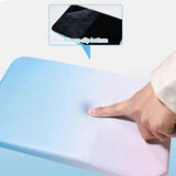 Gradual Blue Ergonomic PU Anti-Slip Mouse Pad with Wrist Support - Rectangular Gradient Desk Mat for Gaming and Office Use - Rear View