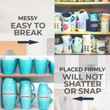 3 Pcs Blue Adjustable Cup Holder for Mugs, Glasses, and Cups - Stackable, Space-Saving Design, 6.5cm Diameter - Top-Down View