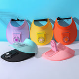 2 Pcs Bright Green UV Protection USB Rechargeable Fan Hat - Adjustable Large Brim Sun Hat with 3-Speed Wind Control - 45-Degree Angle