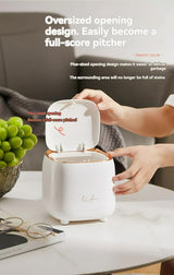Light Green Portable Tabletop Trash Can with Dual-Layer Design - Convenient for Desk Organization - Rear View