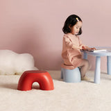 Green Minimalist Round Shape Footstool - Durable Anti-slip Rainbow Stool for Home, Creative Design PP+Polypropylene Material, Comfortable Shoe Bench - Top-Down View