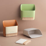 2 Set Green Mini Desktop Sweeper and Trash Bin Set | Compact Desk Cleaning Brush Organizer | Small Tabletop Sweeping Dustpan for Home and Office Use - Front View