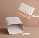 2 Set Green Mini Desktop Sweeper and Trash Bin Set | Compact Desk Cleaning Brush Organizer | Small Tabletop Sweeping Dustpan for Home and Office Use - Side View