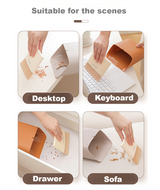 2 Set Orange Mini Desktop Sweeper and Trash Bin Set | Compact Desk Cleaning Brush Organizer | Small Tabletop Sweeping Dustpan for Home and Office Use