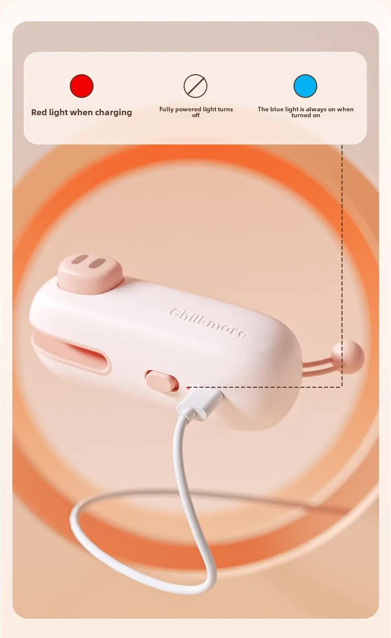 2 Pcs Pink Pig Mini Handheld Heat Sealing Machine for Food Bags ??Compact, Portable, USB Rechargeable