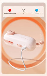 2 Pcs Light Brown Bear Mini Handheld Heat Sealing Machine for Food Bags - Compact, Portable, USB Rechargeable - Rear View