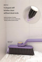 3 Pcs White Multi-Function Rotating Gap Cleaning Brush, 2-in-1 Hard Bristle Brush for Bathroom Tiles and Grout Lines