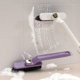 3 Pcs Purple Multi-Function Rotating Gap Cleaning Brush, 2-in-1 Hard Bristle Brush for Bathroom Tiles and Grout Lines - Front View