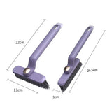 3 Pcs Purple Multi-Function Rotating Gap Cleaning Brush, 2-in-1 Hard Bristle Brush for Bathroom Tiles and Grout Lines - Top-Down View